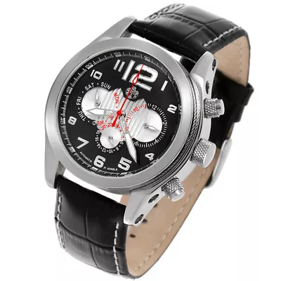 S.u.g. Illusions Mens 21j Stainless Automatic Watch New Black Free Usa S-h • $71.99