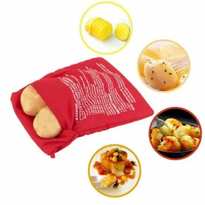 £14.33 • Buy 2Pcs Microwave Oven Baked Potato Bag Red Washable Pot Baking Rice Pocket Cooking