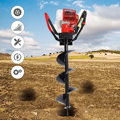 43CC Post Hole Digger Gas Powered Earth Auger Borer Fence Ground W/ 8  Drill Bit • $121.60