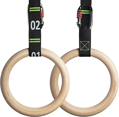 Gymnastic Rings With Adjustable Straps 1.1  Olympic Rings Calisthenics Rings E • £72.28