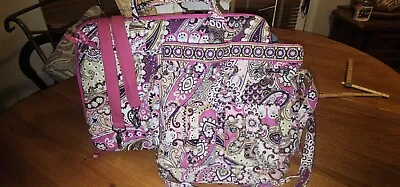 Vera Bradley Very Berry Paisley Laptop Case And Drawstring Bag • $39