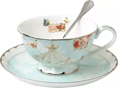 Teacup And Saucer And Spoon Sets Vintage Royal Bone China Tea Cups Rose • $19.58