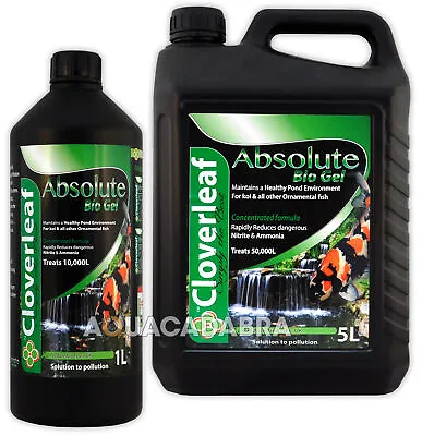 £11.99 • Buy Cloverleaf Absoloute Bio Gel 1L Fish Pond Filter Start Reduce Ammonia/Nitrate