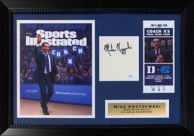 Mike Krzyzewski Coach K Autographed Duke Final Game Signed Photo Framed JSA • $399