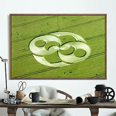 Poster Wall Art Printing Thin Silk  - Ufo Alien Crop Circle 02 32 X 24 Inch • $7.69