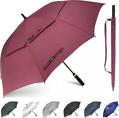 Large Golf Umbrella 68 Inch Double Canopy Vented Golf Umbrellas For Rain  • $31.94