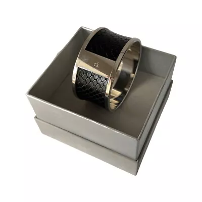 £40 • Buy Calvin Klein Bracelet Women Boxed Steel & Leather Accessory Very Good Condition