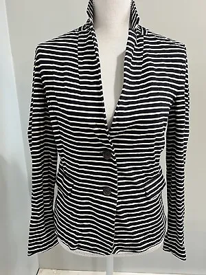 J. Crew Women's Blazer Jacket Nautical Striped Black & White Small Yacht Core • $13.30