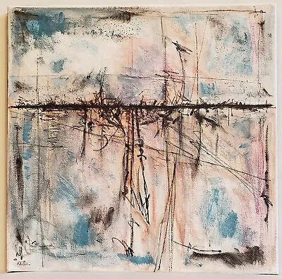 No.534 Original Abstract Modern Minimal Urban Textured Painting By K.A.Davis  • $85