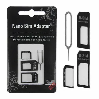 4 In1 Micro Nano SIM Card To Standard Adapter Adaptor Converter Sets For IPhone • $1.02