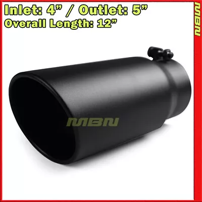 Black 12 Inch 4 Inlet 5 Outlet Stainless Truck 202858 Bolt On Exhaust Tip • $41.49