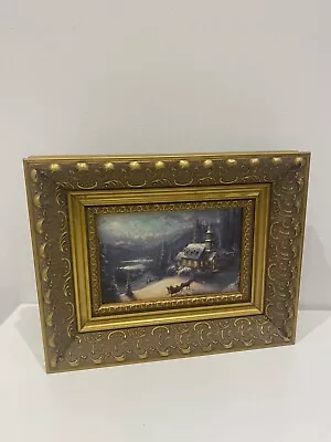 £52.99 • Buy Beautiful Gold Gilt Picture Frame Rococo Style Thomas Kinkade Sleigh Ride Print