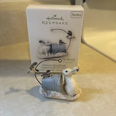 Hallmark Ornament NATURE'S SKETCHBOOK Bunny Rabbit & Birds Marjolein Bastin  • $9