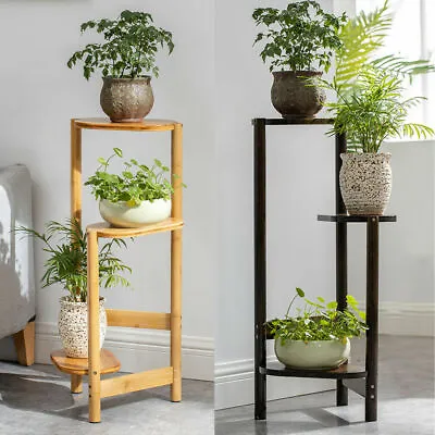 £25.97 • Buy Simplicity Bamboo Plant Stand 3 Tier Corner Plant Display Shelves Garden Outdoor