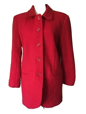 VINTAGE Dumas Wool Blend Button Front Boucle Coat Jacket Ladies M USA Made • $19.99