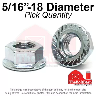 5/16 -18 Grade 5 Serrated Flange Whiz Lock Nuts Coarse Thread Zinc (Pick Qty) • $239.28