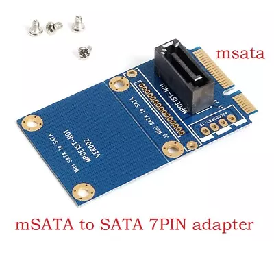 MSATA Mini PCI-e SATA SSD Slot To 7 Pin SATA HDD Convert Card Adapter • $6.60