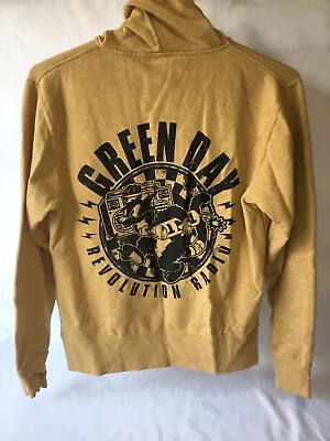 Green Day Yellow Revolution Radio Cat TNT Hoodie Band Sweatshirt Small RARE NWOT • $85