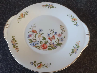 £6 • Buy Aynsley Cottage Garden, Cake, Sandwich,Bread Plate. 25cm Wide.Trimmed With Gold.