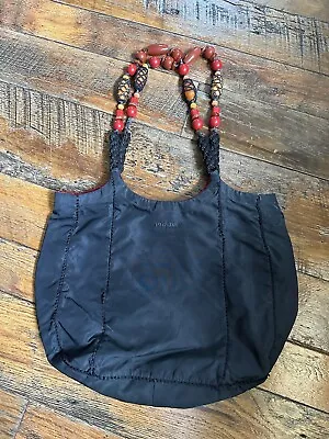 Authentic PRADA Black Nylon Bag With Beaded Handle Strap - RARE! • $21.50
