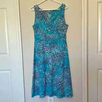 $25 • Buy Eddie Bauer Aqua & Gray Athleisure Dress