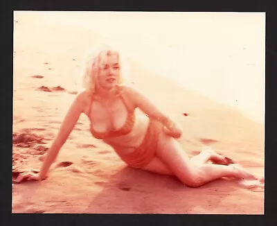 Vintage Rerto Marilyn Monroe Frolicking Bikini Beach George Barris Stamped Photo • $399.95