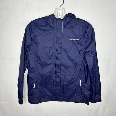 Vineyard Vines Girls Navy Hooded Rain Jacket Wind Breaker Sz L (14) 100% Nylon • $25.98