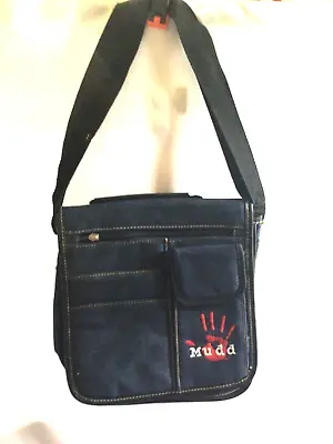 Mudd Denim Shoulder Crossbody Purse Bag Wallet Cell Phone Pockets Makeup Brushes • $22