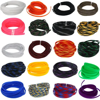 24 Colors Braided Electrics Cable Wire Sleeve PET Expandable Wire Sheath Harne • $7.50