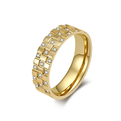 Men Women Wedding Ring Band Eternity Promise Anniversary CZ Jewellery Gift • £8.39