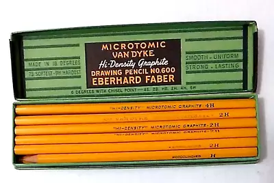 VTG Van Dyke Microtomic Hi-Density Graphite Eberhard Faber Pencils 12 Rare Read • $76.46