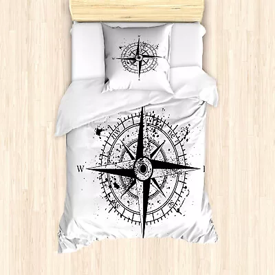 Maritime Duvet Cover Grunge Splashes Windrose • £32.99