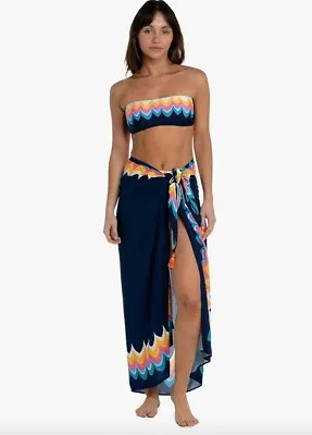 NWT $122 Sunshine 79 La Blanca New Wave Navy Pareo Cover Up • $19.95