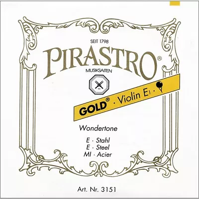 $5.95 • Buy Pirastro Wondertone Gold Label Series Violin E String 4/4 Size Medium Ball End