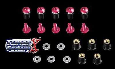 WINDSCREEN BOLTS FLAT SCREWS 10 Kit Kawasaki ZX14 10R 6R 7R 636 RED FIT Yamaha  • $9.99