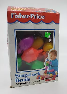 ◇Fisher-Price◇Snap-Lock Beads●1994●12 Beads●Made In Mexico●Original Opened Box● • $16