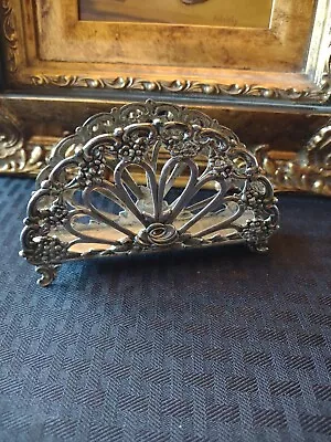 800 Silver Napkin Holder Germany C1920s. Floral Bouquet Motifs 89 Grams  • $65