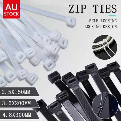 Cable Ties Zip Ties Nylon UV Stabilised 100-1000x Bulk Black Cable Tie AU STOCK • $34.76