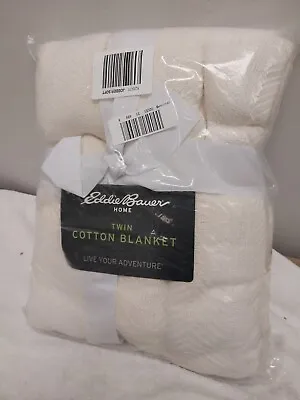 Eddie Bauer Home Twin Cotton Blanket Ivory • $22.95