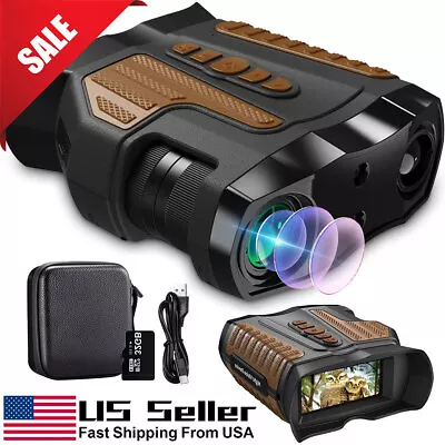 IR Night Vision Goggles Binoculars Zoomable Rechargeable 3.2 Screen+32/64GB Card • $186.19