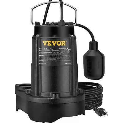 VEVOR Submersible Sump Pump Water Pump 1/2HP 3960GPH Cast Iron With Float • $99.89