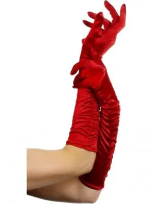 £3.46 • Buy Ladies Red Fever Temptress Burlesque Long Dress Up Fancy Dress Gloves
