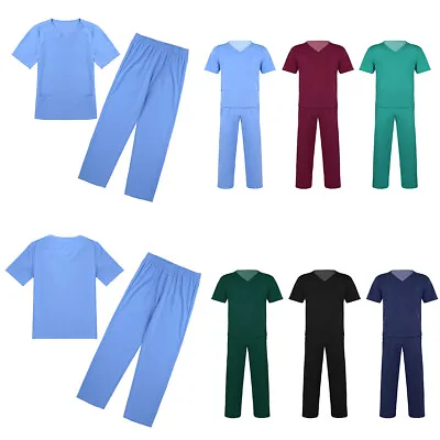 £8.39 • Buy Scrub Medical Uniform Top Trouser Pants Women Mens Tunic Nurse Hospital Medical