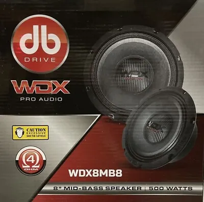 Db Drive WDX8MB8 8in Mid-Bass Loud Speaker (500Watts) 4 Ohm Voice Coil Pro Audio • $149.99