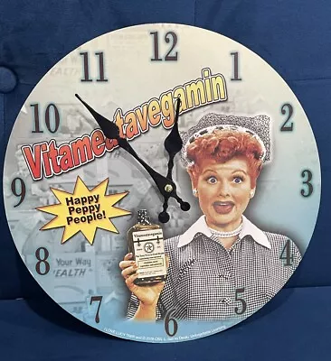 I Love Lucy 'Vitameatavegamin' 12” Wall Clock 2018 Lucille Ball AA Battery CBS • $15.50