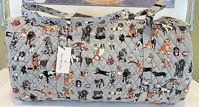 Vera Bradley Large Travel Duffel Bag Tote Dog Show Quilted Puppy Dachshund Lab • $83.99