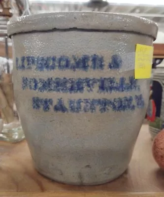 Virginia Stoneware Crock Lipscomb & Sommerville Staunton 1 Gal. Blue Lettering • $224.99