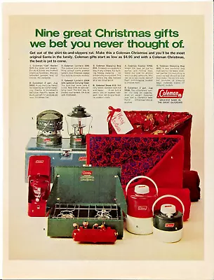 1970 COLEMAN Camping Lantern Stove Cooler Christmas Vintage Print Ad Advertising • $7.95