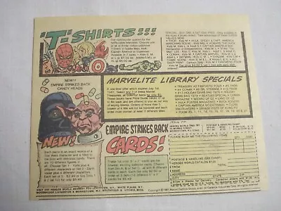 1981 Ad Empire Strikes Back Candy Heads And Cards Marvel T-Shirts • $7.99