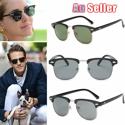 Reflective Sunglasses Retro AU Vintage Reflective Lens Half Rimmed Frames • $10.85